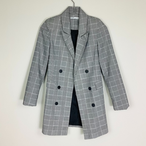Pull‎ & Bear Double Breasted Houndstooth Blazer Jacket - Picture 2 of 12